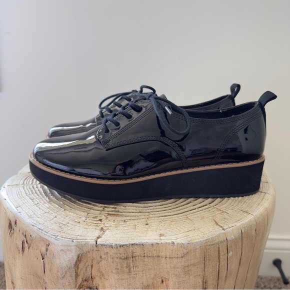 Mix No. 6 Women's Slide Oxford Lace Up Wedge Black Patent Leather Round Size 7.5 - Picture 7 of 12